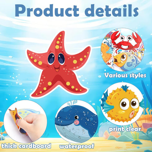 Fish Cutouts Tropical Fish Cutouts Classroom Bulletin Board Decorations, The Sea Ocean Creature Paper Decorations for Toddler Kids Classroom School Fishing Party Supplies by Adecortalk