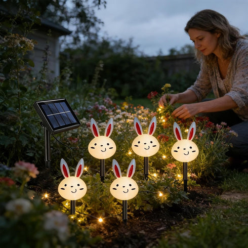 Generic Easter Solar Pathway Lights Outdoor - Easter Carrot Rabbit Garden Lighting Decor,Outside Lawn Lights |