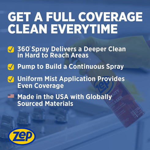 -16 oz ZUCIT20 Zep Heavy Duty Citrus Degreaser and Cleaner Mist fl - Removes Oil, Grease, Adhesive & Kitchen Soil