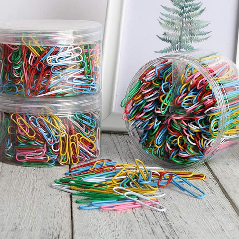 Yarlung 900 Pieces 2 Inch Jumbo Paper Clips, Vinyl Coated Large Paperclips for Document Organizing, 6 Colors