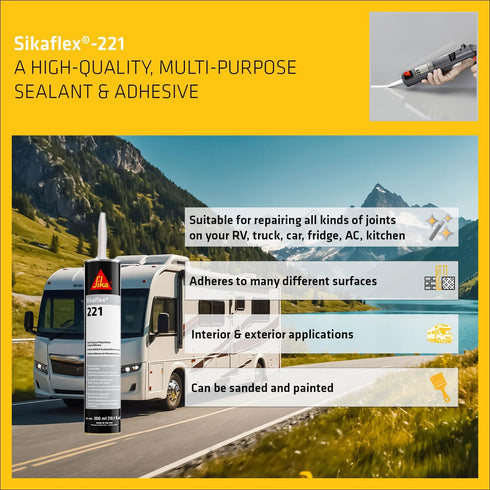 SIKA Sikaflex-221 Multi-Purpose Polyurethane Sealant/Adhesive, 10.1 fl oz, White