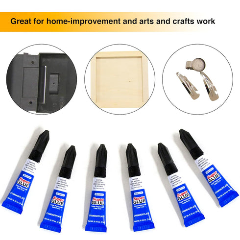 BAZIC Super Glue, 3g/0.10 Oz Small Tube Clear Adhesive Fluid for Office & Home Improvement (6/Pack)