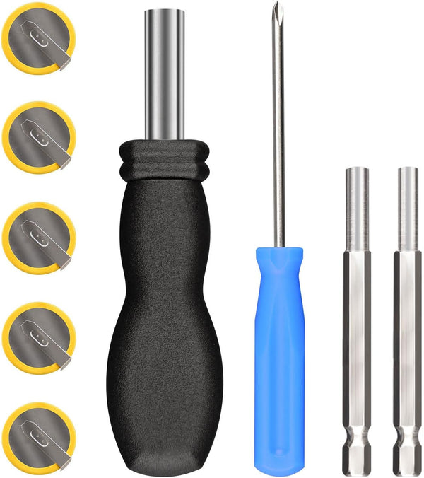 Triwing Screwdriver Set with 5 Pack CR2032 Batteries, 3.8 mm & 4.5 mm Security Screwdriver Game Bit Tool Set for NES,