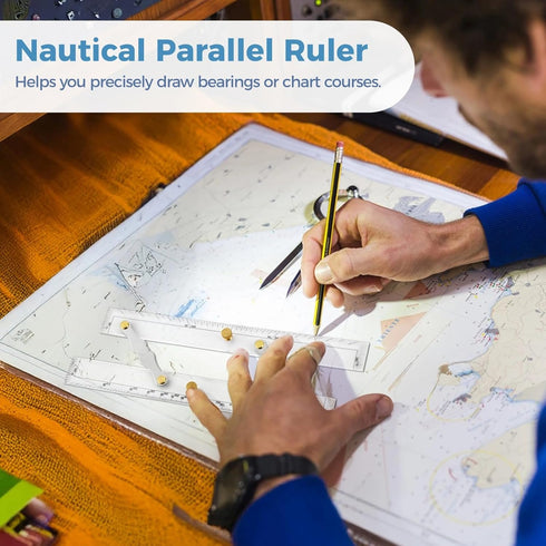 Toyosport 12 Parallel Ruler with Clear Markings, in Navigation Plotting Tool, Quality Plastic, Precision Marine Chart