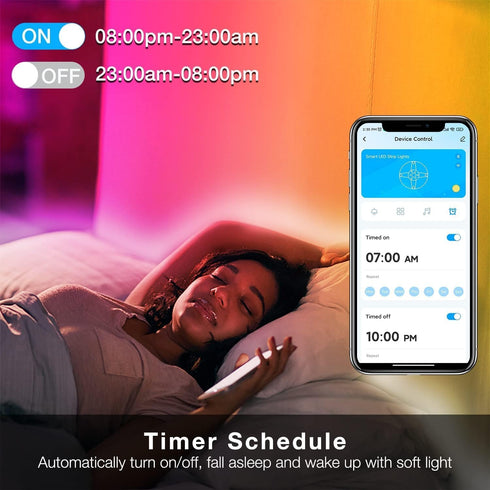 100 50 *2 DAYBETTER ft Smart WiFi Led Lights, Led Strip Lights Work with Alexa and Google Assistant, App Voice Remote