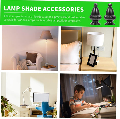 ARTIBETTER 2pcs Lamp Shade Finial Knobs Easy Install Decorative Accessories for Table and Floor Lamps for Home