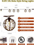 8.5Ft 10L Outdoor Decorative Patio Lights, Beaded Copper Wire Ball Style Lantern Lights, Connectable Weather-Resistant