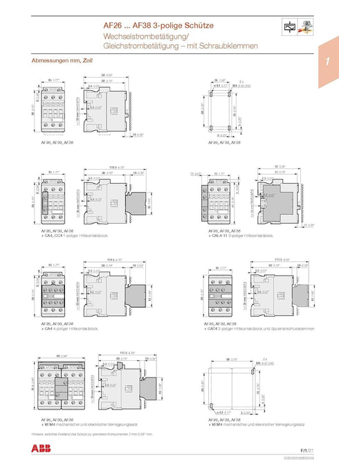 ABB Contactor 1SBL177001R1310-AF16-30-10-13