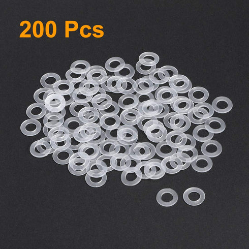 uxcell Nylon Flat Washers M6, 11mm OD, 6mm ID, 0.8mm Thickness Sealing Gasket for Faucet Pipe Water Hose, Pack of 200