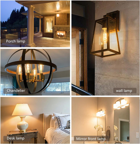 BORT Dimmable LED Edison Bulbs, 6W Equivalent to 60W, E26 2700K Vintage Light Bulbs, 6 Pack