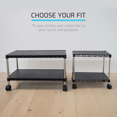 ZBRANDS 24" 14", Under Desk Printer Stand with Storage X Printer Cart, Small Printer Stand with Wheels, Small Printer