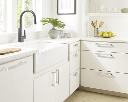 Amerock Cabinet Pull, Satin Nickel/Polished Chrome, 3-3/4 inch (96 mm) Center to Center, Overton, 1 Pack Drawer Pull,