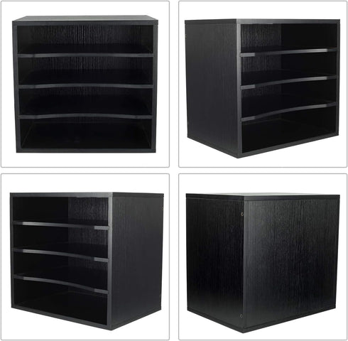 PAG Mail Sorter Organizer, Wood Countertop Literature Organizer, 4 Compartments for Office Supplies, Desktop File