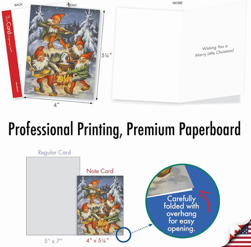 The Best Card Company Pack of 10 Retro Christmas Greeting Cards with Envelopes, Humor Holiday Assortment for Men