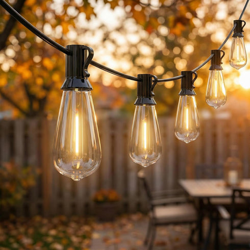Oviejo LED Outdoor String Lights for Patio 20Ft, Waterproof Patio String Lights