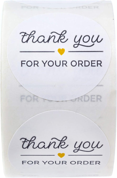 Thank You for Your Order Stickers / 500 Thanks from The Heart Business Labels / 1.5" Customer Appreciation Package