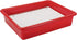 Storex Letter Size Flat Storage Tray – Organizer Bin for Classroom, Office and Home, Red, 5-Pack
