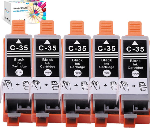 PGI-35 Black Ink Cartridge Replacement for Canon 35 36 PGI35 CLI36 for Pixma iP110 iP100 TR150 Printers (5BK)