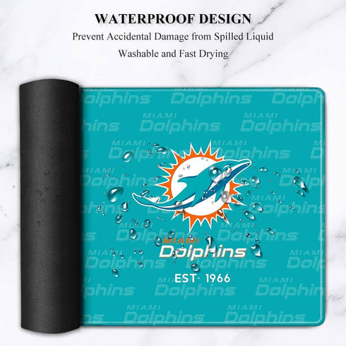 Stitched Edges Large Mouse Desk Pad, Gaming Mouse Pad for Laptop, Light Green Design for Football Sport Fans