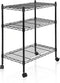 SUPER DEAL 3-Shelf Adjustable Heavy Duty Storage Wire Shelving Unit with Wheels,