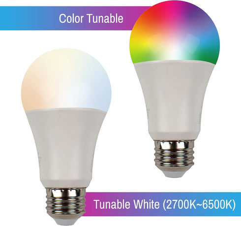 2 A19 Bulb Bulb Programmable Pack 2 9W Dimmable Bulbs CLEANLIFE Smart Gen LED - RGB + Tunable White Smart with WiFi