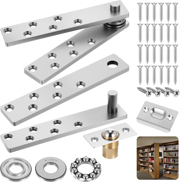PercyEffie Pivot Hinge Heavy Duty for Max 200Lb Wood Door,Hidden Door Hinge for
