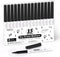 Shuttle Art Ultra Fine Dry Erase Markers, 15 Pack Black Markers for Writing on Whiteboards, Dry-Erase Boards, Mirrors