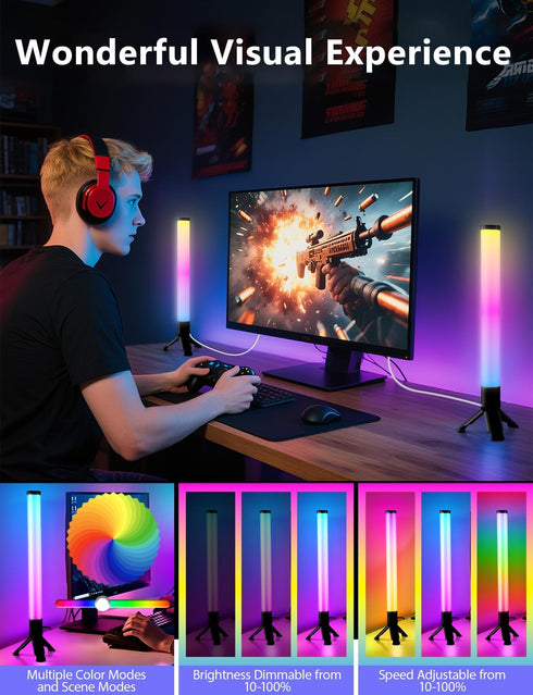 360 16 3 DAYBETTER Smart LED Light Bars, RGB Light Bars with Million Colors, Smart Gaming Lights with Music Sync