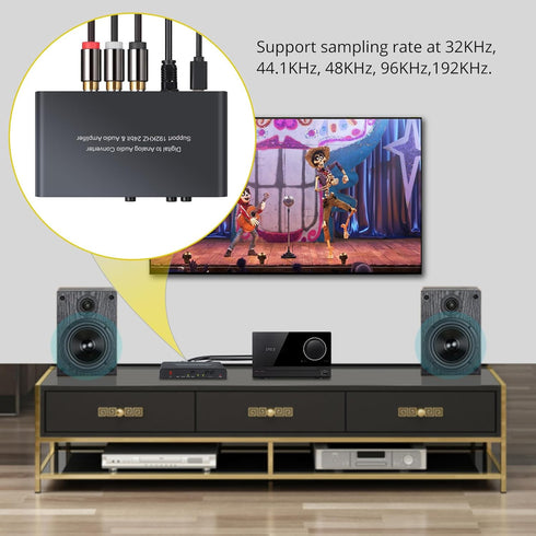 PROZOR 192KHz 3.5mm Digital to Analog Audio Converter Digital Toslink Coaxial SPDIF Optical Input RCA Output Converter