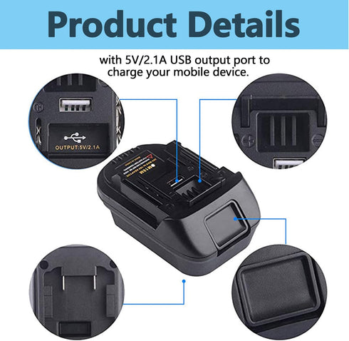 DM18M Converter for Dewalt & Milwaukee to Makita Battery Adapter, Fit Dewalt 18v-20v & Milwaukee 18v M18 Lithium