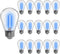 Blue S14 LED Bulbs 1W Outdoor String Lights Plastic Shatterproof Replacement Bulbs Waterproof E26 Base Vintage LED
