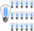 Blue S14 LED Bulbs 1W Outdoor String Lights Plastic Shatterproof Replacement Bulbs Waterproof E26 Base Vintage LED