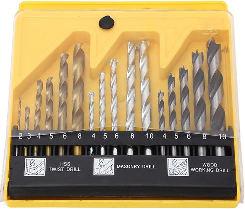 Titanium and Nickel Plated Twist Drill Bit Set, Fast Cutting, Versatile,Durable, for