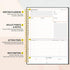 SUNEE Meeting Notebook with Sticky Tabs, 160 Pages A4 Size Project Planner for Note Taking and Office Organization