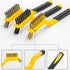 Set 3Pcs, Wire Brush Nylon/Brass/Stainless Steel Bristles with Curved Handle Grip for Cleaning with Curved Handle Grip