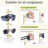 5 Dahey Sunglasses Organizer Metal Frame Glasses Holder Stand Anti Scratch Rack with Wood Tray for Eyeglasses Storage