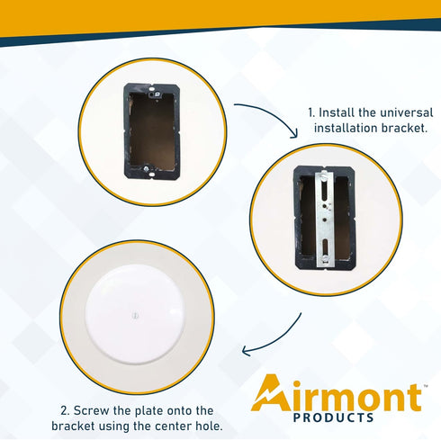 (Pack of 4) Airmont Products AP-12077, 5-inch Ceiling Blank-Up Cover with Center Screw, White Metal