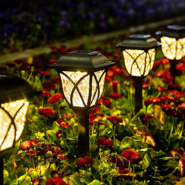 GIGALUMI 6 Pack Solar Lights Outdoor Waterproof, LED Solar Garden Lights, Outdoor