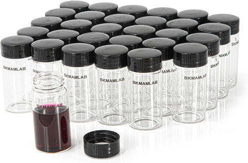 30pcs Clear Small Glass Vials 20ml with Screw Caps