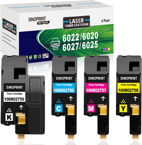 Phaser 6022, SINOPRINT Compatible 6020 Toner Cartridge Replacement for Xerox WorkCentre 6027 6025 Phaser 6020 6022 High