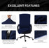 Stretch Computer Office Chair Cover with Durable Zipper - Universal Washable Removable Spandex Rotating Boss Chair Slipcovers - Anti-dust Desk Chair Seat Protector for Dogs, Cats, Pets (Navy) by DIVA EN CAMINO DEC