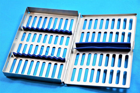 GERMAN STAINLESS DENTAL INSTRUMENTS AUTOCLAVE STERILIZATION CASSETTE for 10 INSTRUMENTS, 7.25" X 5" X 0.75"