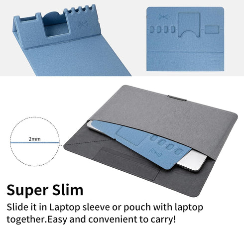 Tongyanat Mouse Pad with Phone Holder & Pen Holders, Wireless Charging Desk Mat, Mousepad Home Office Desk Pad