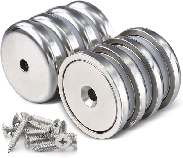 LOVIMAG Neodymium Cup Magnets - Rare Earth Magnets with 100 LBS Holding Force, Dia 1.26 inch, Pack of 8