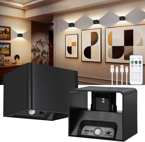 Aialun Battery Operated Motion Sensor Wall Light,5000mAh Rechargeable Wall Sconce Wireless Cabinet