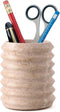 WORHE Pen Holder Travertine Stone, Makeup Brush Cup for Girls, School Supplies Organizer for Office, Home Decor Beige