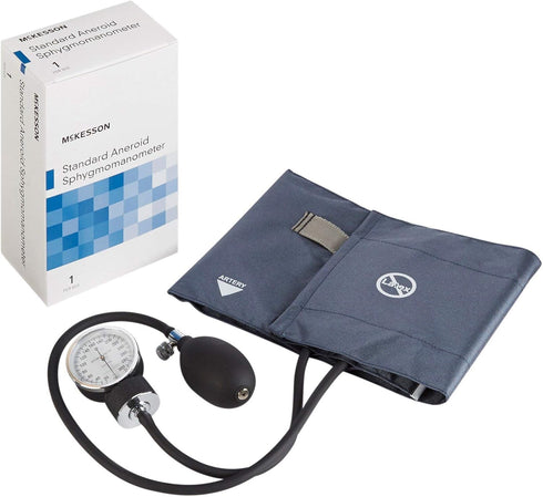 McKesson Standard Aneroid Sphygmomanometer, Large Cuff, Navy Blue, 34 cm to 50