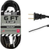 Iron Forge Cable 14 AWG Replacement Power Cord, 6 Ft Black Extension Cable with Open End, 2 Wire 14/2 SJT