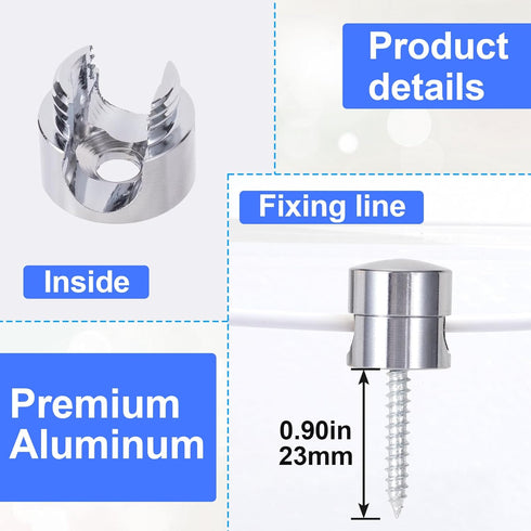 SmallCat 5 Sets Charger Holders for Cords, Silver Adjustable Cable Anchor Holders, Adhesive Metal Cord Clips, Cable