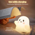 nextanG Dimmable Cute Ghost Night Light for Kids, Rechargeable Silicone Bedside Night Light with Tap Control, Nursery
